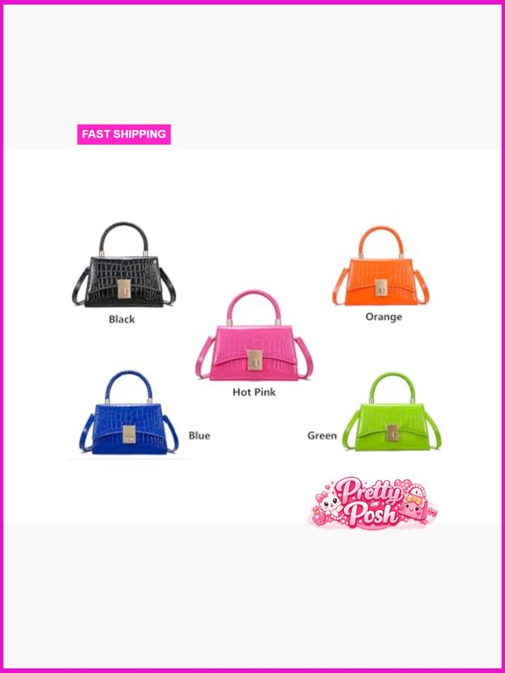 Classic Satchel Handbag Mini Purse Faux Leather Crossbody Bag Shoulder Bag - Picture 3 of 6